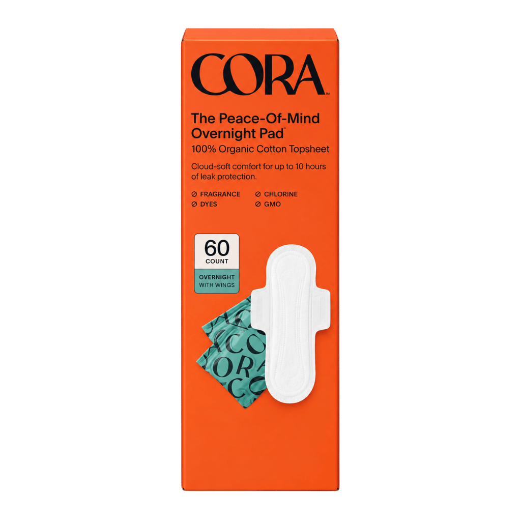 Cora Organic Cotton Overnight Pads 60-count buy online USA - 1